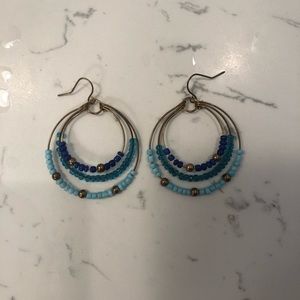 Blue beaded earrings